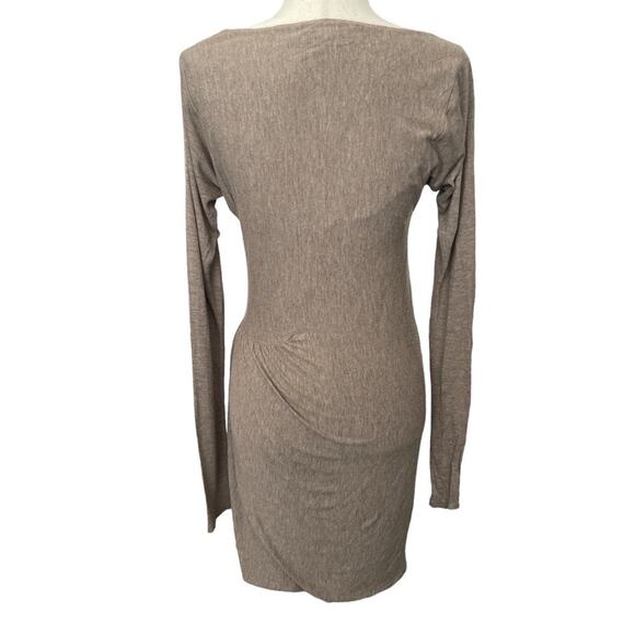 SALE! Rebecca Taylor Jersey Knit Taupe Bodycon Dress S - Picture 4 of 8